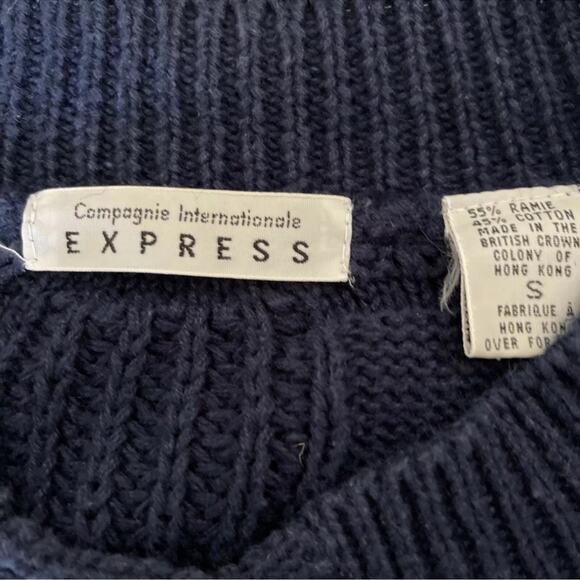 Campagnie Internationale Express Blue Cardigan Size Small - Picture 3 of 3